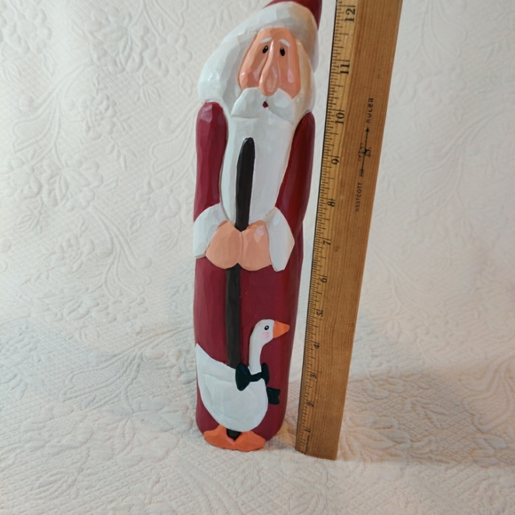 Eddie Walker Original Carvings Santa 12” Tall W/Goose Folk Primitive Vintage - Picture 8 of 8